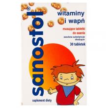 Sanostol Witaminy i wapń dla dzieci, 30 tabl. do ssania