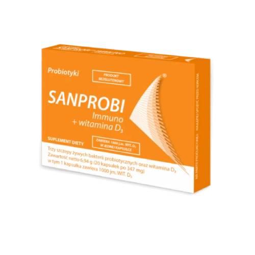 Zdjęcie produktu - Sanprobi Immuno + witamina D3, 20 kaps.