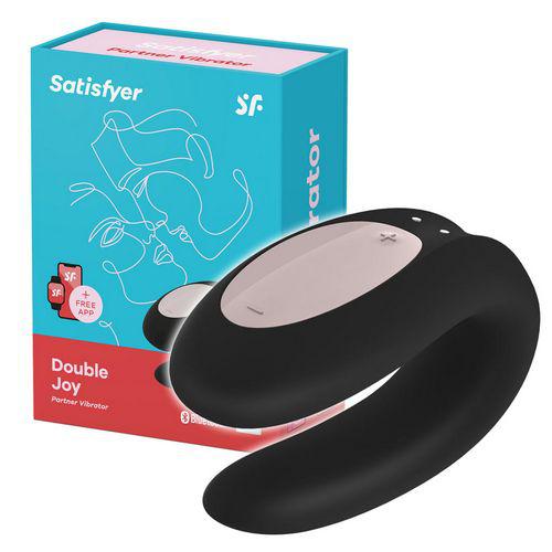 Satisfyer Double Joy Partner Vibrator wibrator dla par sterowany aplikacją Black