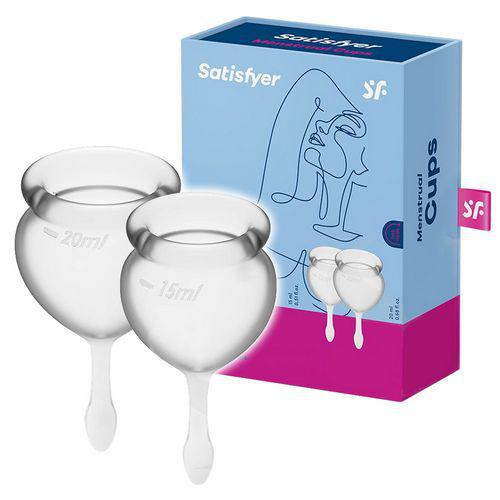 Satisfyer Feel Good Mentrual zestaw kubeczk&oacute;w menstruacyjnych 15ml + 20ml Transparent