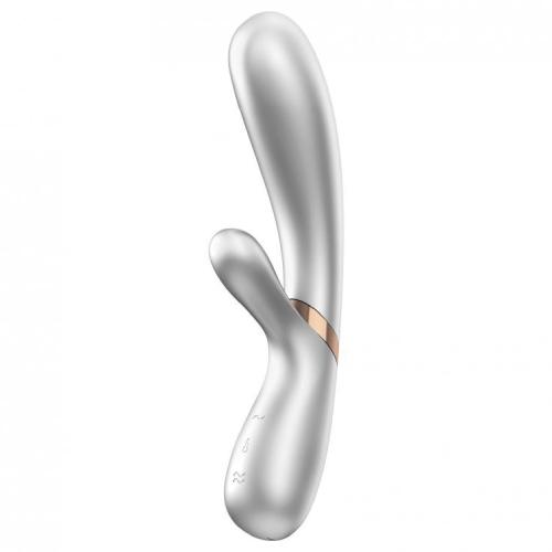 Satisfyer Hot Lover Wibrator typu kr&oacute;liczek podgrzewany srebrny