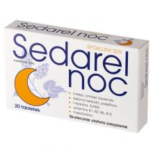 Zdjęcie produktu - Sedarel Noc, 20 tabl. - suplement diety z melatoniną i witaminami z grupy B   KR&Oacute;TKA DATA 31.07.2026