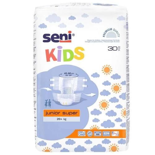 Zdjęcie produktu - SENI Kids Junior Super Pieluchomajtki dla dzieci 20 kg+, 30 szt.