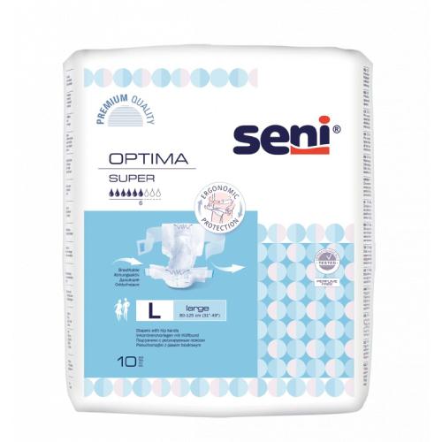 Zdjęcie produktu - SENI OPTIMA SUPER LARGE Pieluchomajtki z pasem biodrowym, 10 sztuk