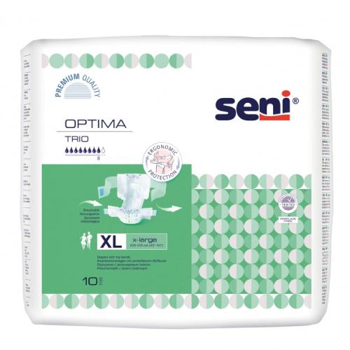 Zdjęcie produktu - SENI OPTIMA TRIO X-LARGE Pieluchomajtki z pasem biodrowym, 10 sztuk
