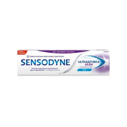Zdjęcie produktu - Sensodyne Mint Pasta do zęb&oacute;w z fluorkiem ultraszybka ulga, 75 ml