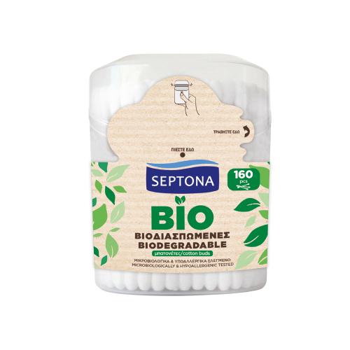 Zdjęcie produktu - SEPTONA Ecolife Bio Biodegradowalne patyczki higieniczne, 160szt. USZKODZONE / PĘKNIĘTE OPAKOWANIE