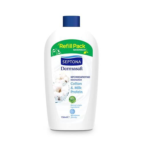 Zdjęcie produktu - Septona Mydło w płynie Cotton & Milk Protein, 750 ml