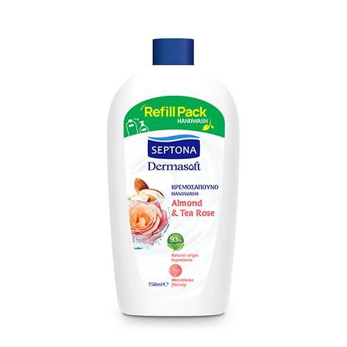 Zdjęcie produktu - Septona Mydło w płynie Migdał i r&oacute;ża herbaciana, 750 ml