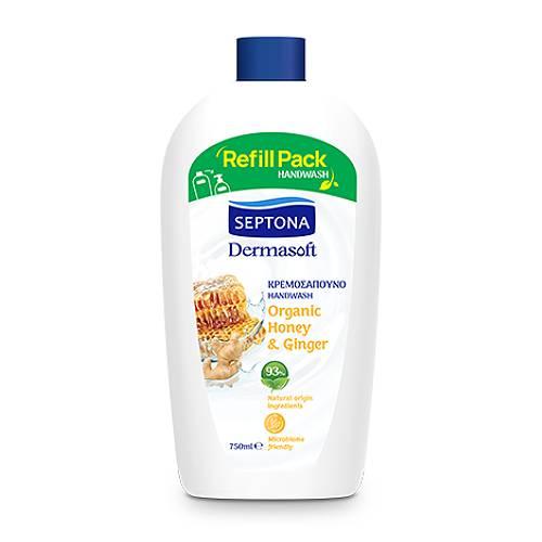 Zdjęcie produktu - Septona Mydło w płynie organiczny mi&oacute;d i imbir, 750 ml