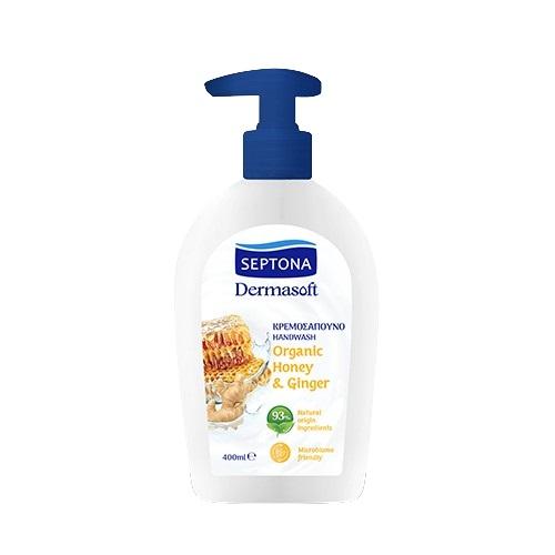 Zdjęcie produktu - Septona Płyn do mycia rąk Organic Honey & Ginger, 400 ml