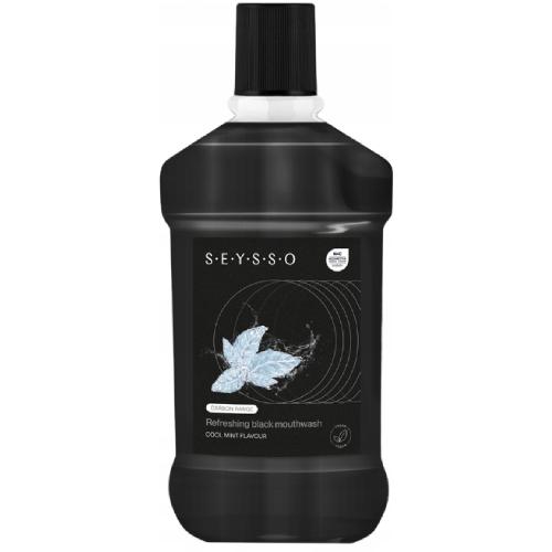 Zdjęcie produktu - SEYSSO Carbon Black Odświeżający płyn do płukania jamy ustnej z węglem aktywnym, 500ml