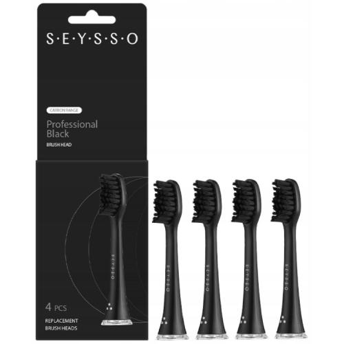 Zdjęcie produktu - SEYSSO Carbon Professional Końc&oacute;wki wymienne do szczoteczki sonicznej, 4szt.