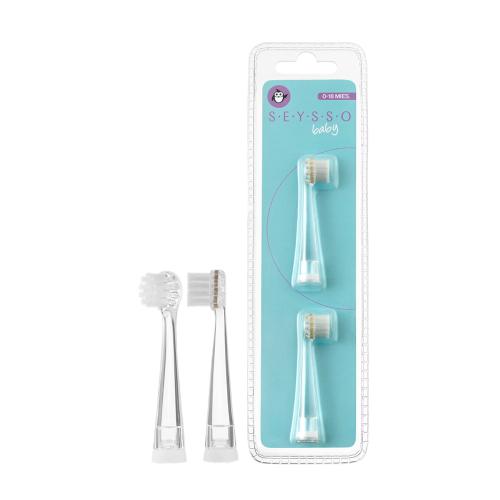 Zdjęcie produktu - SEYSSO Baby Penguin Newborn końc&oacute;wki do szczoteczki sonicznej dla dzieci 0-18 miesięcy, 2szt.