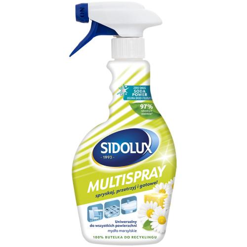 Zdjęcie produktu - SIDOLUX Multispray Uniwersalny płyn do wszystkich powierzchni Mydło marsylskie, 500ml