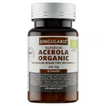 Zdjęcie produktu - SINGULARIS Acerola Organic Superior-  60kaps. KR&Oacute;TKA DATA 31.10.2026