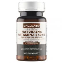 Zdjęcie produktu - SINGULARIS Naturalna witamina E 400IU Superior, 60 kapsułek