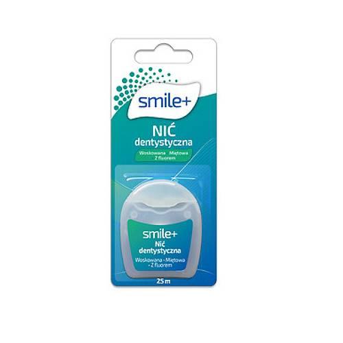 Zdjęcie produktu - Smile+ Nić dentystyczna woskowana miętowa z fluorem 25 m, 1 szt.