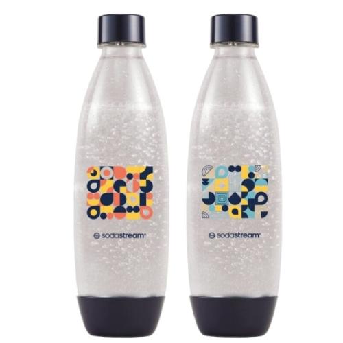 Zdjęcie produktu - SodaStream Butelki na wodę Fuse czarne Bubble Mosaic, 2x1l