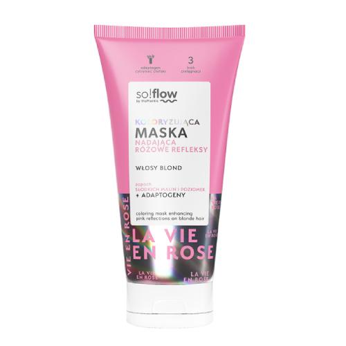 Zdjęcie produktu - so!flow by Vis Plantis Koloryzująca maska nadająca r&oacute;żowe refleksy do włos&oacute;w blond, 200ml