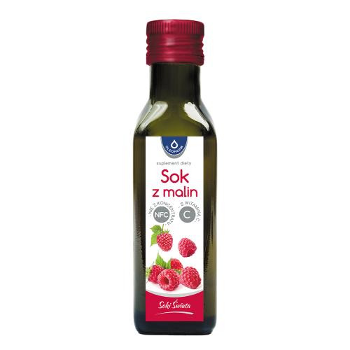 Zdjęcie produktu - OLEOFARM Sok z malin z witaminą C, 100ml 