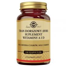 Zdjęcie produktu - SOLGAR Tran dorszowy (rybi) witaminy A i D, 100 kaps.