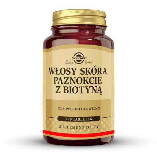 Zdjęcie produktu - Solgar Włosy Sk&oacute;ra Paznokcie z Biotyną, 60 tabl.