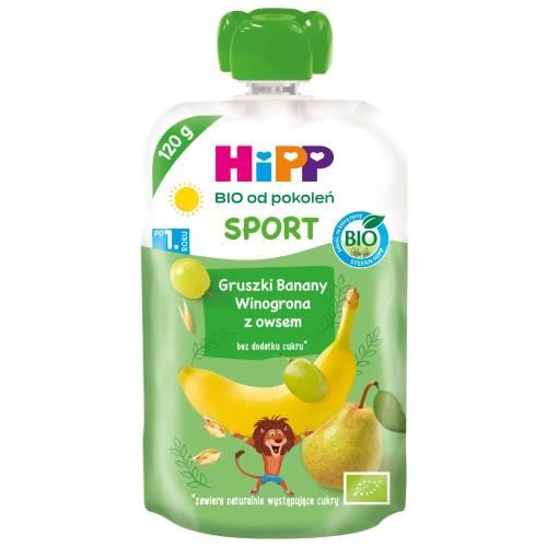 Zdjęcie produktu - HiPP Sport Gruszki Banany Winogrona z owsem Bio, 120 g 