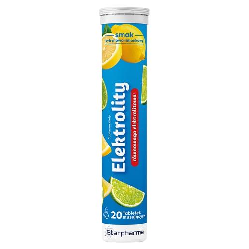 Zdjęcie produktu - Elektrolity smak cytrynowo-limonkowy, 20 tabl. musujących
