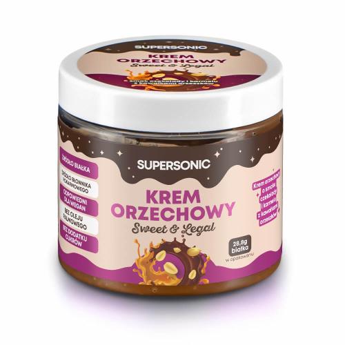 SUPERSONIC Proteinowy krem orzechowy Czekolada i karmel z kawałkami orzeszk&oacute;w, 160g