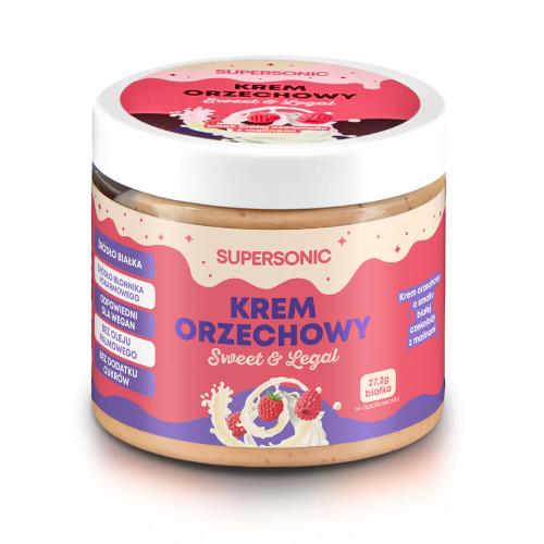 SUPERSONIC Proteinowy krem orzechowy Biała czekolada z malinami, 160g