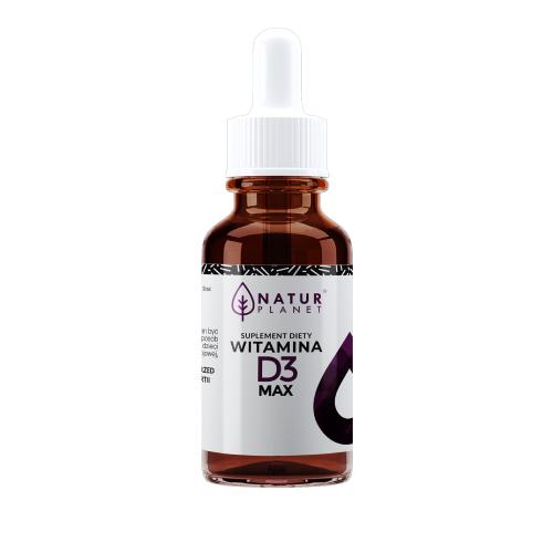 Zdjęcie produktu - NaturPlanet Witamina D3 Max 1 kropla 4000iu krople, 30ml