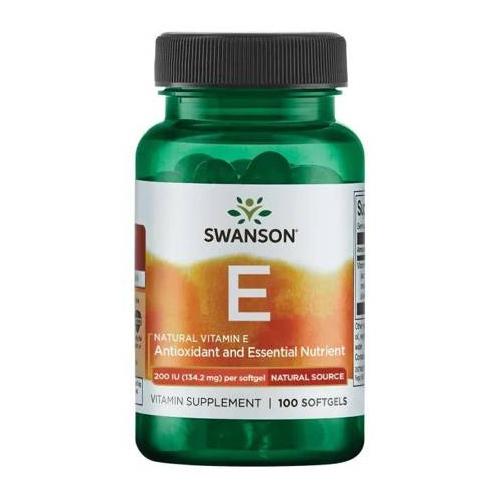 Zdjęcie produktu - SWANSON Witamina E naturalna 200IU, 100 kaps.