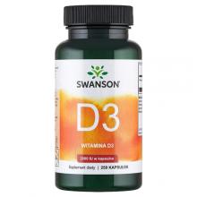 Zdjęcie produktu - SWANSON Witamina D3 2000 IU, 250 kaps.