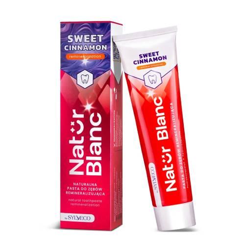 Zdjęcie produktu - SYLVECO Natur Blanc Pasta do zęb&oacute;w remineralizująca SWEET CINNAMON, 100 ml