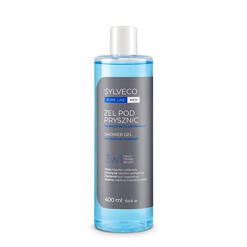 Zdjęcie produktu - Sylveco Pure Line Men Nawilżająco-łagodzący żel pod prysznic 3w1, 400 ml