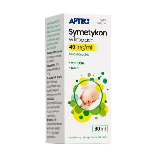 Zdjęcie produktu - Apteo Symetykon w kroplach 40 mg/ml, 30 ml