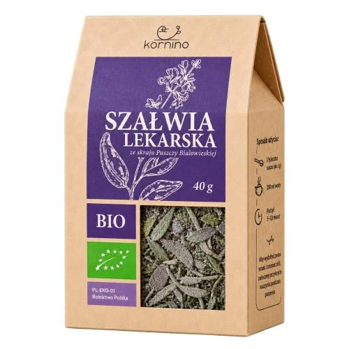 Zdjęcie produktu - Kornino Szałwia lekarska ekologiczna, 40 g