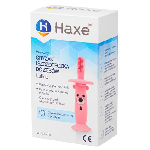 Zdjęcie produktu - Haxe Lulino Muzyczna szczoteczka gryzak do zęb&oacute;w dla dzieci r&oacute;żowa, 1 szt.