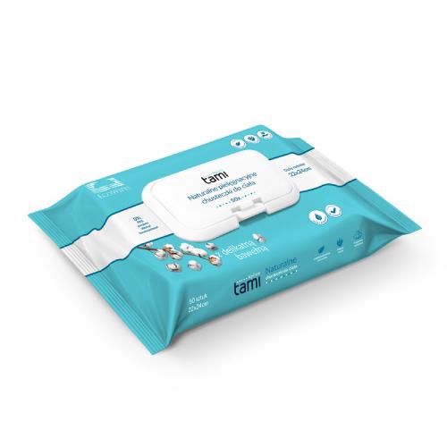 Zdjęcie produktu - TAMI MyCare Naturalne pielęgnacyjne chusteczki do ciała, 50 szt.