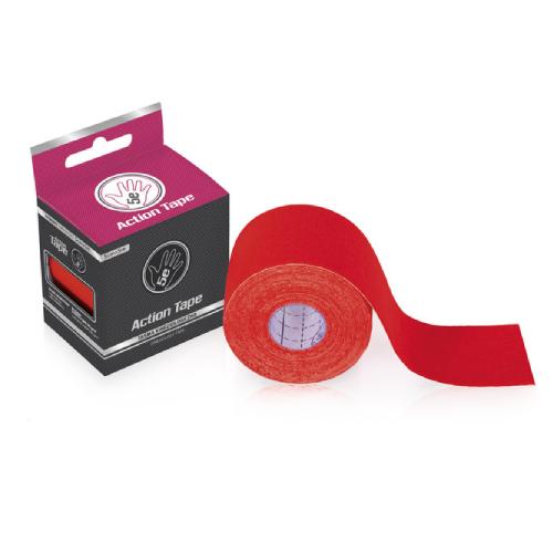 Zdjęcie produktu - Taśma kinezjologiczna Action Premium - syntetyczna czerwona, 5m x 5cm