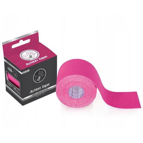 Zdjęcie produktu - Taśma kinezjologiczna Action Premium syntetyczna r&oacute;żowa 5cm x 5m