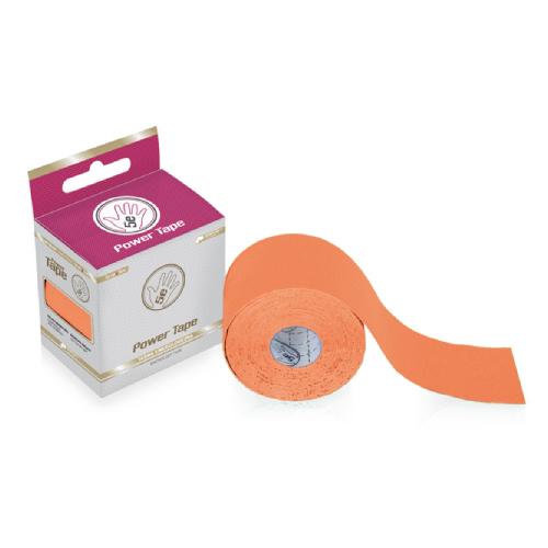 Zdjęcie produktu - Taśma kinezjologiczna bawełniana Power Premium 5cmx5m pomarańczowa