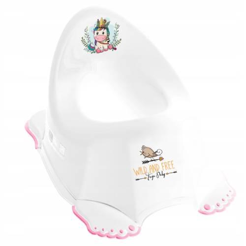 Zdjęcie produktu - TEGA BABY Nocnik antypoślizgowy z pozytywką DZIKI ZACH&Oacute;D biały - jednorożec, 1szt.