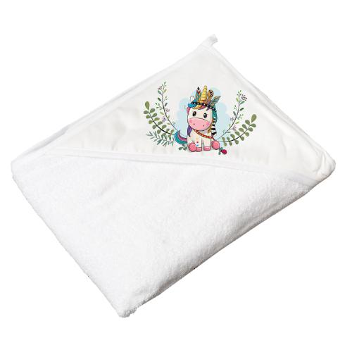 Zdjęcie produktu - TEGA BABY Okrycie kąpielowe 80x80cm DZIKI ZACH&Oacute;D JEDNOROŻEC białe, 1 szt.