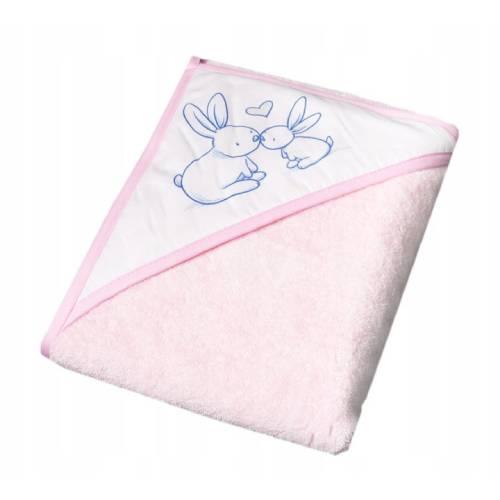 Zdjęcie produktu - TEGA BABY Okrycie kąpielowe KR&Oacute;LICZKI 100x100cm jasnor&oacute;żowe, 1szt. 