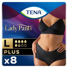 TENA Lady Pants Plus Noir L 95-130 cm, bielizna chłonna, 8 szt.