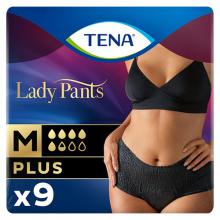 TENA Lady Pants Plus Noir M 75-105 cm, bielizna chłonna, 9 szt.