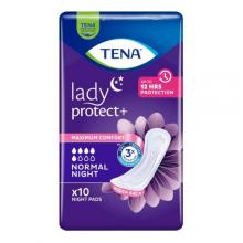 Zdjęcie produktu - TENA Lady Protect+ Normal Night Pieluchy anatomiczne na noc, 10 szt.