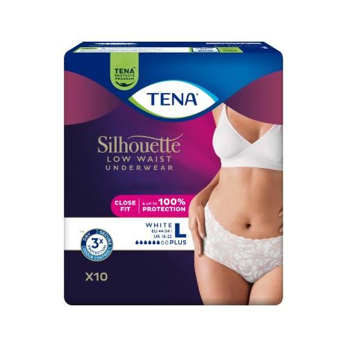 Zdjęcie produktu - Tena Silhouette Plus White Dyskretna bielizna chłonna dla kobiet L, 10 szt.